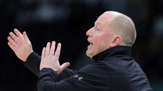 Senderoff during Kent State’s 73-60 win over Bowling Green in the MAC tournament semifinals on March 15, 2024.